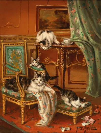 Proud Mother Cat by Jules Le Roy — digital art print download