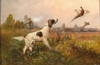 A Pheasant Hunt by Мориц Мюллер, 1909 — digital art print download