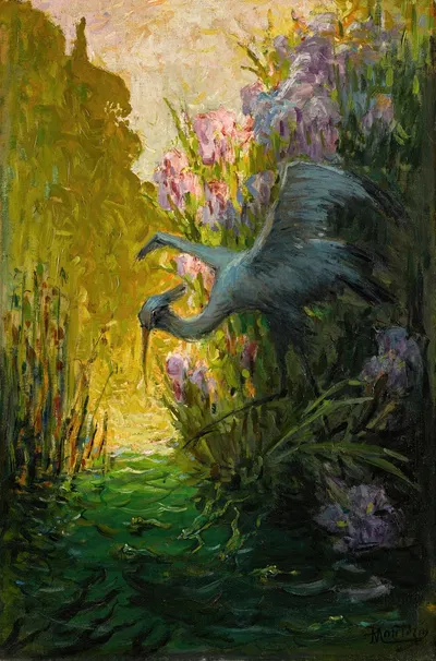 Héron by Пьер-Южен Монтезен — digital art print download