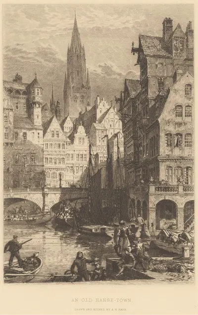 Старый ганзейский город by Аксель Херман Хайг — digital art print download