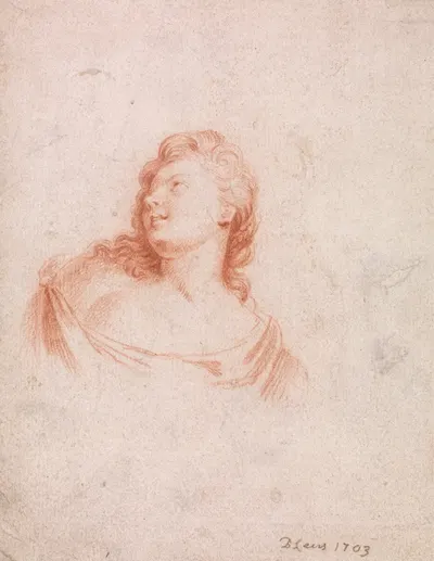 Bust of a Woman Looking upwards to left by Бернард Ленс III, 1703 — digital art print download