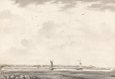 Shipping in an Estuary by Бернард Ленс III — digital art print download