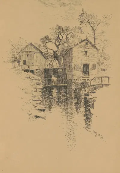 Старая мельница, парк Ван Кортлендт by Шарль Фредерик Уильям Мелятц, 1899 — digital art print download