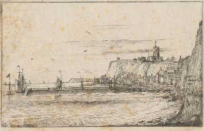 Harbour Scene with Town by Charles Golding Constable — digital art print download