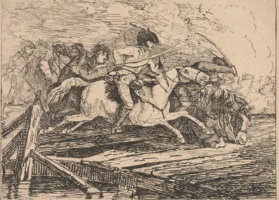 Cavalry Charging by Конрад Геснер, 1801 — digital art print download