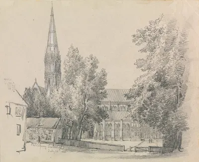 A View of Salisbury Cathedral by Дэвид Чарльз Рид — digital art print download