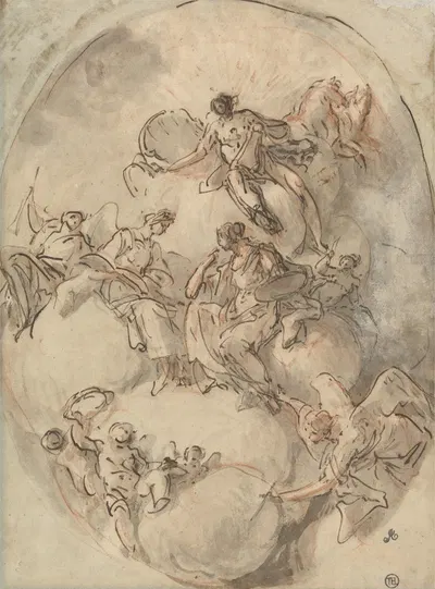 Study for Ceiling: Apollo and other Figures by Domenico Mondo — digital art print download