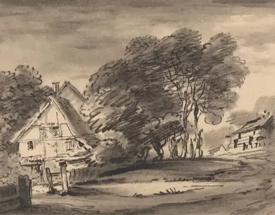 Cottage amongst Trees by Dr. Thomas Monro — digital art print download