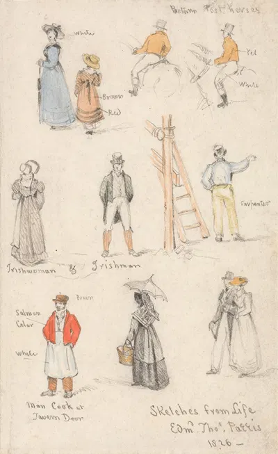 Sketches from Life by Эдмунд Томас Паррис, 1826 — digital art print download
