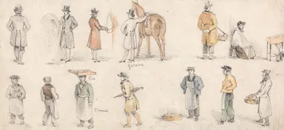 Studies of Tradesmen and Grooms by Edmund Thomas Parris — digital art print download