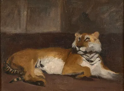 Tigre allongé by Auguste Lançon — digital art print download