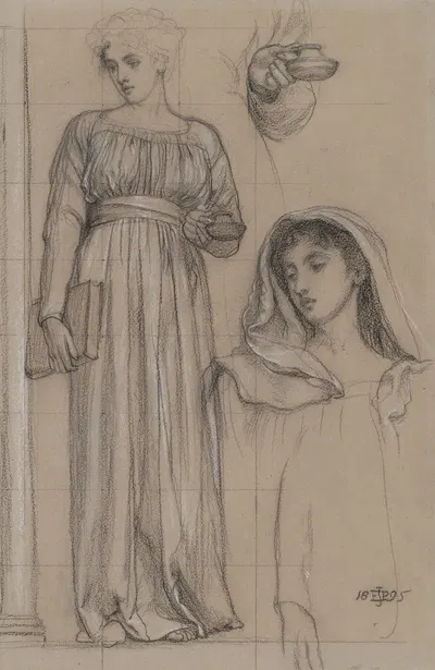 Study for an Allegorical Figure of Religion by Эдвард Джон Пойнтер, 1895 — digital art print download