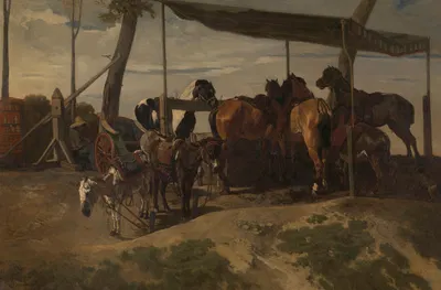 Horses and Donkeys for Hire by Joseph Stevens, 1854 — digital art print download
