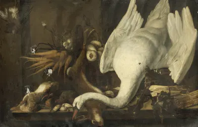 Still life with a Swan, Asparagus, Game and Vegetables by Элиас Вонк — digital art print download