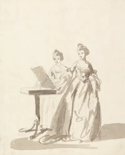 Study for the Portrait of Princess Louisa and Queen Caroline Matilda of Denmark by Francis Cotes — digital art print download