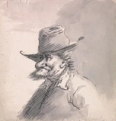 A Man with a Bottle-Nose Wearing a Hat by Francis Le Piper — digital art print download