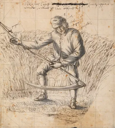 A Study for the Pilkington Crest, a mower with a scythe by Фрэнсис Плейс — digital art print download