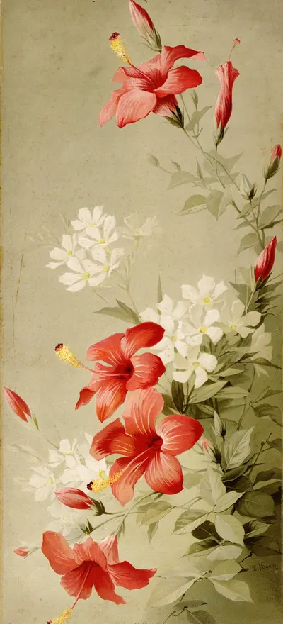 Hibiscus by E. Vouga — digital art print download