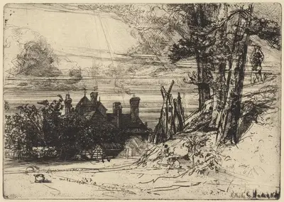 Дом Хорсли в Уиллесли by Фрэнсис Сеймур Хейден, 1865 — digital art print download
