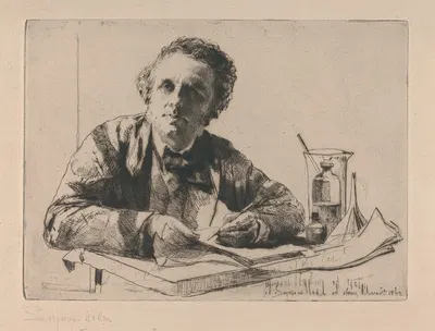 Portrait of Francis Seymour Haden, no. 2 (while Etching) by Фрэнсис Сеймур Хейден, 1862 — digital art print download