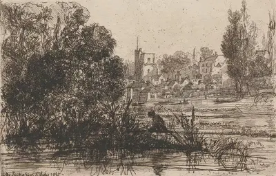 Церковь в Твикенхэме by Фрэнсис Сеймур Хейден, 1865 — digital art print download