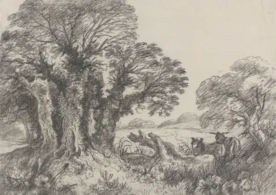 Landscape with Donkeys by Джордж Фрост — digital art print download
