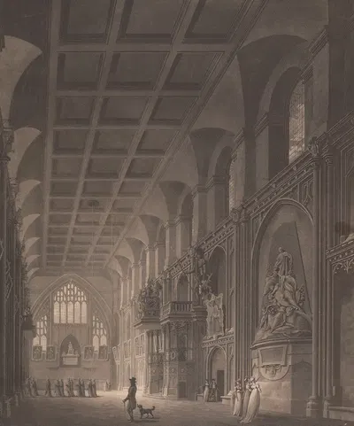Interior of Guildhall by Джордж Хокинс — digital art print download