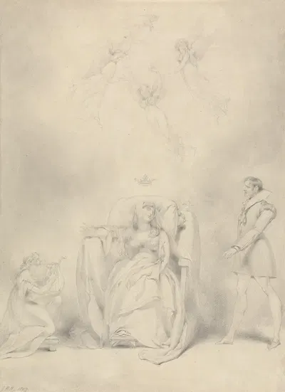 Queen Katherine's Dream by Джордж Генри Харлоу, 1807 — digital art print download