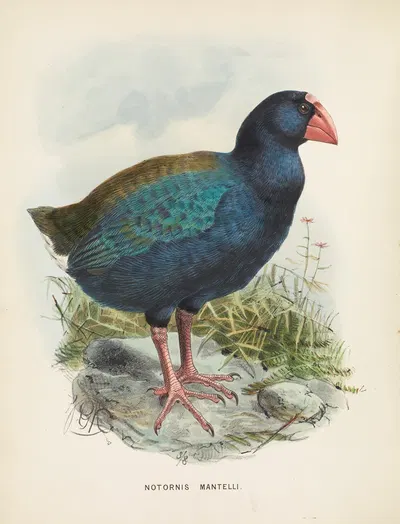 Notornis mantelli by John Gerrard Keulemans, 1873 — digital art print download