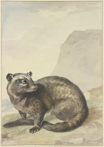 Een vreemde Levet-Kat by Аерт Шоуман, 1776 — digital art print download