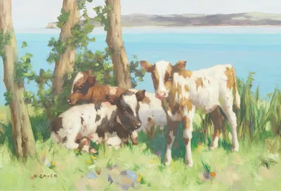Three Calves by Дэвид Голд — digital art print download