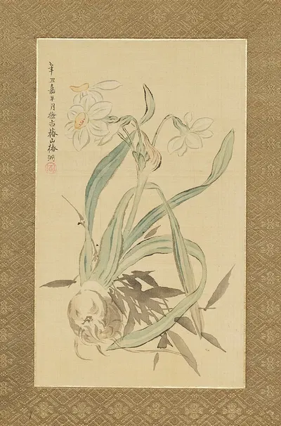 Flowers and Grasses Pl.6 by Цубаки Чинзан, 1841 — digital art print download