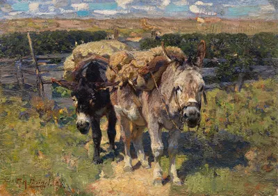 Zwei Esel by Генрих фон Цюгель, 1896 — digital art print download