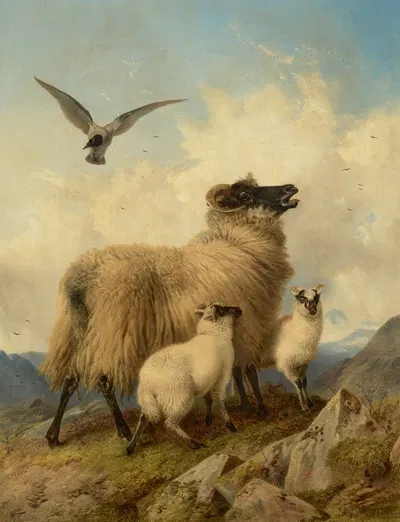 An Unwelcome Visitor by Richard Ansdell, 1869 — digital art print download