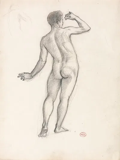Male Nude by Анри-Эдмон Кросс, 1894 — digital art print download