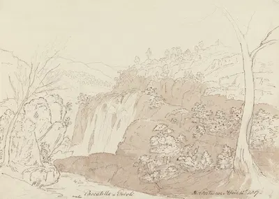 Cascatella, Tivoli, 1817 by Henrietta Anne Fortescue, 1817 — digital art print download