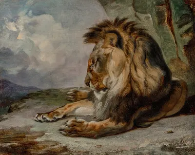 Dozing Lion by William Huggins — digital art print download