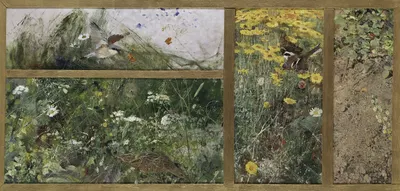 Four Bird Studies, Red-Backed Shrike, Corncrake, Chaffinches, Willow Warbler by Бруно Лильефорс — digital art print download
