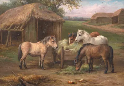 Dinner time by Edgar Hunt, 1930 — digital art print download