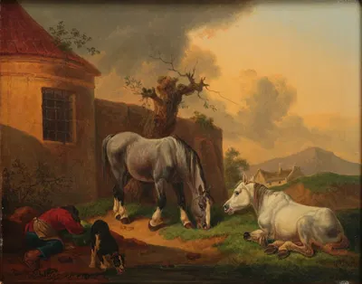 Horses by Johann Baptist Dallinger von Dalling — digital art print download