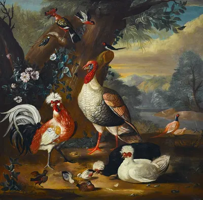 Fowl in a landscape by Pieter Casteels III — digital art print download