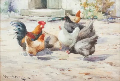Hens by Роберт Рассел МакНи — digital art print download