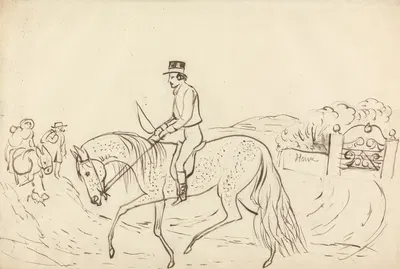 Scene with Horse and Rider by Джеймс Хоу — digital art print download