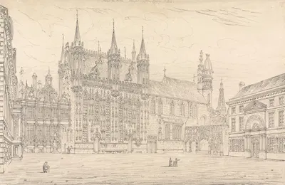 Hotel de Ville, Bruges by Джон Кони, 1824 — digital art print download