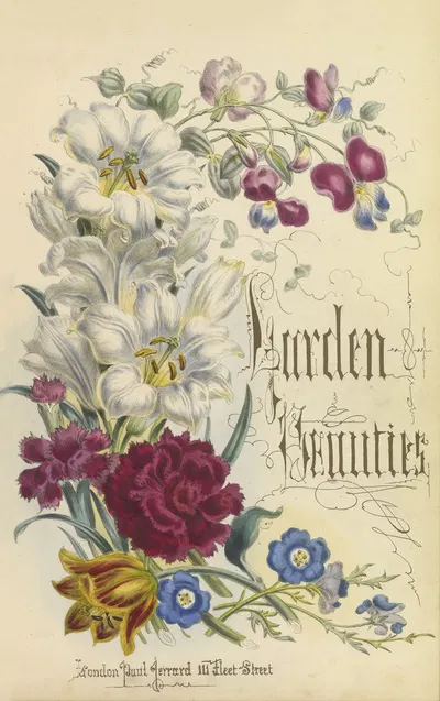 Garden beauties - Title by Paul Jerrard, 1857 — digital art print download