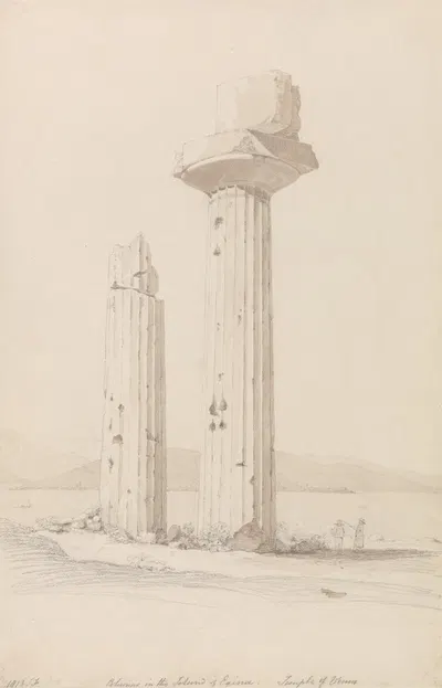 Columns in the Island of Aegina, Temple of Venus by Джон Фостер, 1813 — digital art print download