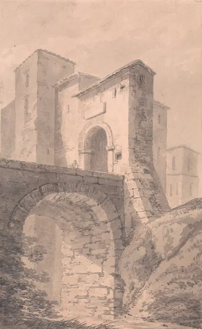 Gateway to a Castle: approached by a bridge by Джон Хендерсон — digital art print download