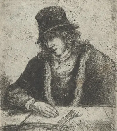 Portrait of a Man with Hat by Джон Джеймс Шалон, 1792 — digital art print download