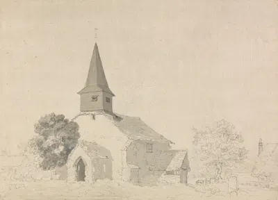 Capel Church, Near Dorking, Surrey by Джон Монро — digital art print download