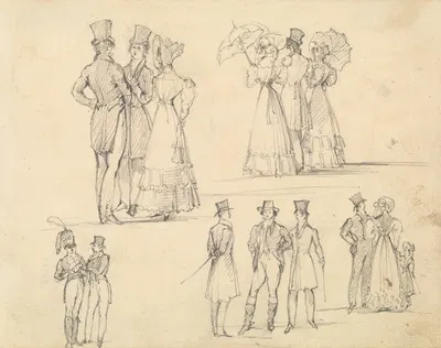 Groups of Men and Women in Conservation by Джозеф Нэш — digital art print download